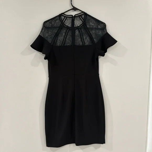 Express Black lace flutter sleeve mini dress whimsigoth dark - Picture 7 of 9
